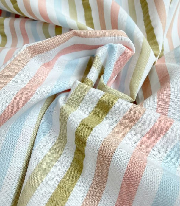 Tissu coton rayé - Pastel