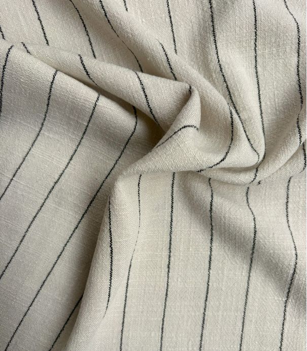 Tissu Lin viscose rayure costume - Naturel