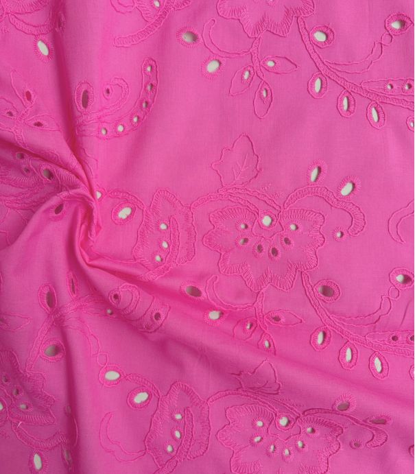 Broderie anglaise Jasmin - Fuchsia