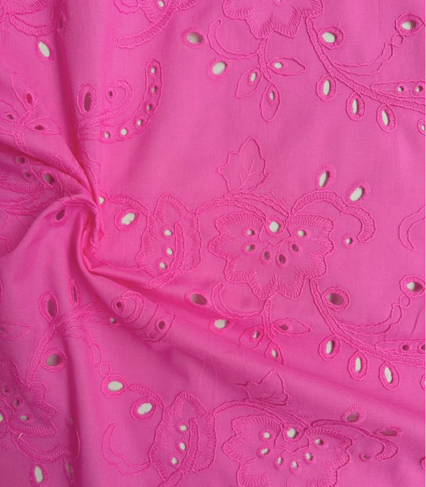 Broderie anglaise Jasmin - Fuchsia