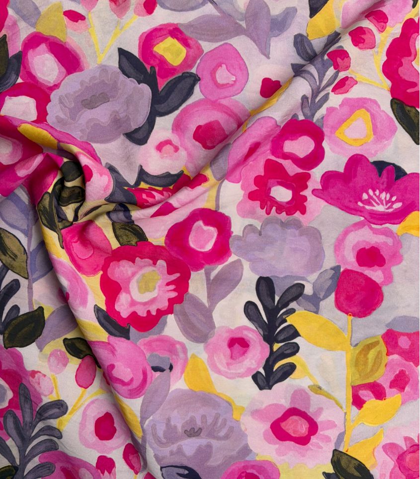 Tissu viscose - Calycanthus Fuchsia