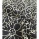 Tissu coton noir - Brodé marguerite