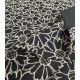 Tissu coton noir - Brodé marguerite