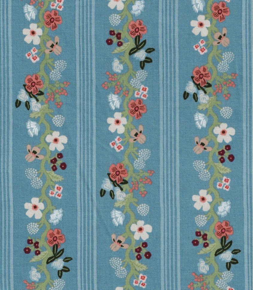 Tissu coton Rayures Gracie- Blue