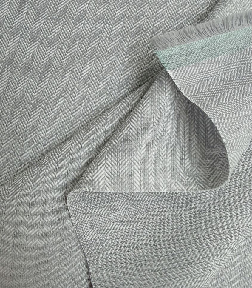 Lin coton - Chevrons Gris Lin coton - Chevrons Gris