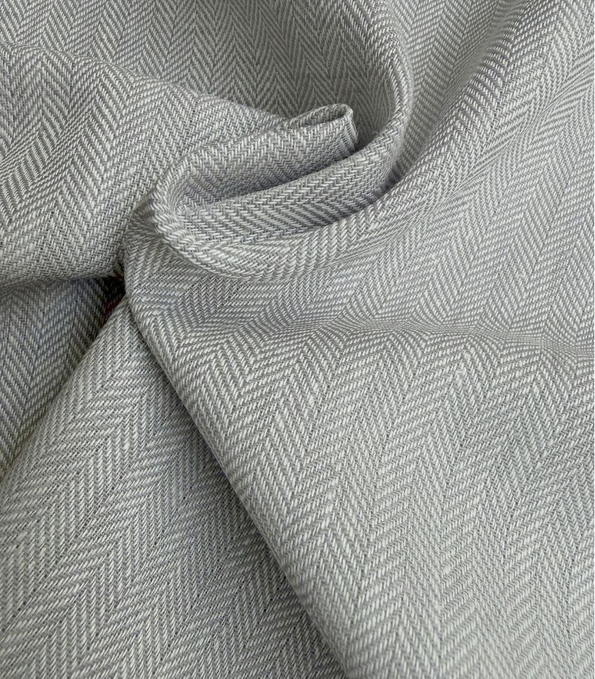 Lin coton - Chevrons Gris