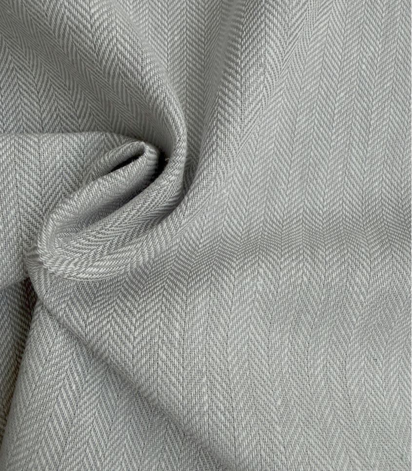 Lin coton - Chevrons Gris Lin coton - Chevrons Gris