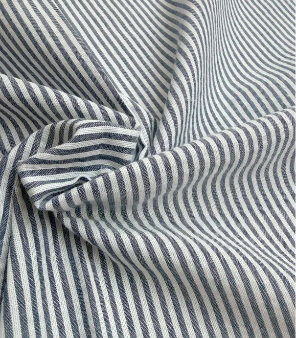 Tissu coton seersucker - Marine