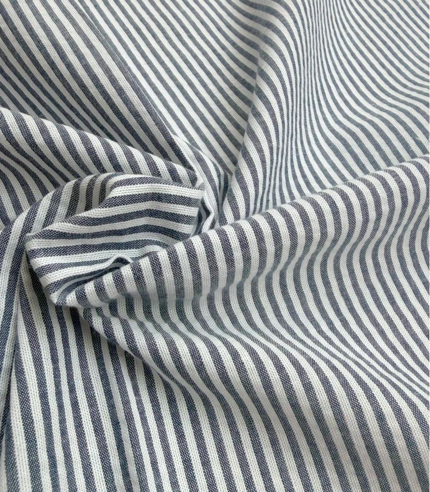 Tissu coton seersucker - Marine