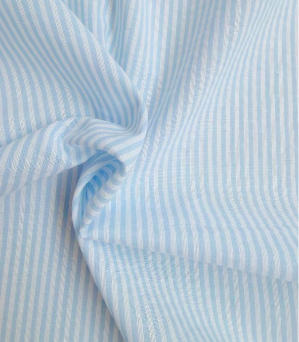 Tissu coton seersucker - Ciel
