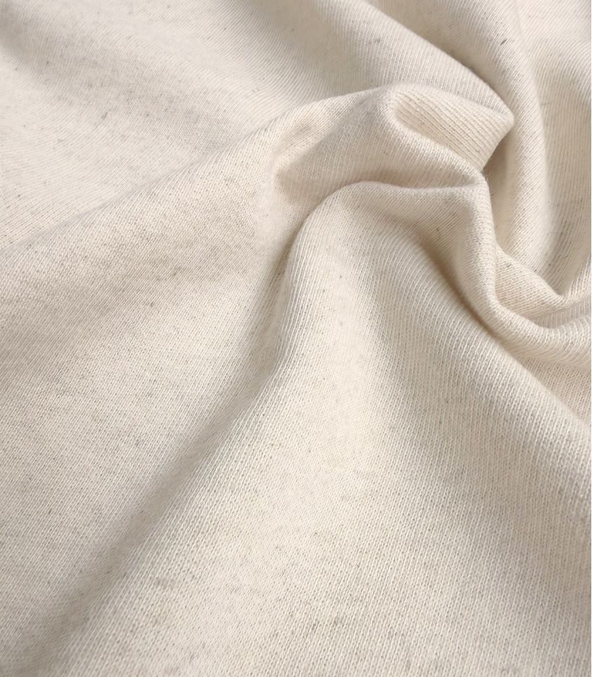 Tissu french terry coton lin - naturel Tissu french terry coton lin - naturel