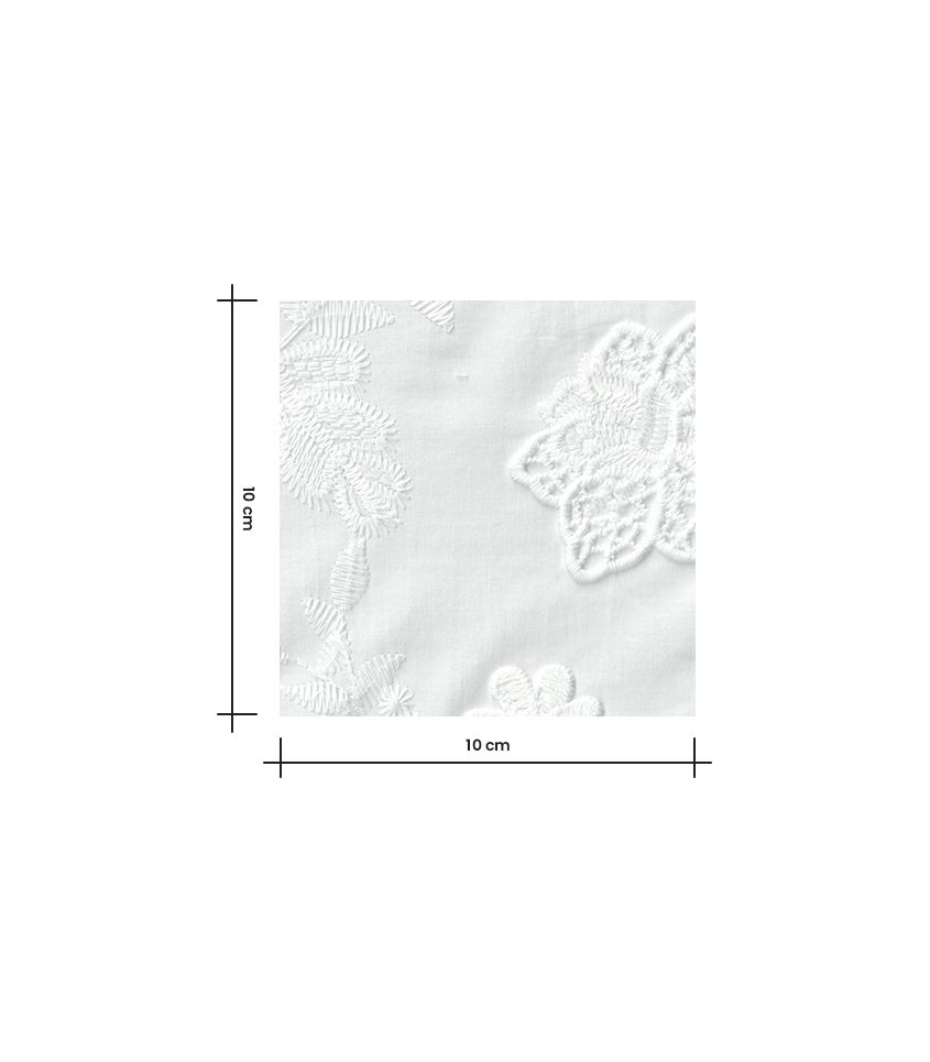 Tissu coton brodé - Au jardin Tissu coton brodé - Au jardin