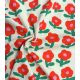 Tissu maille côtelé - Fleur Pop Rouge