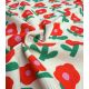 Tissu maille côtelé - Fleur Pop Rouge