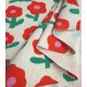 Tissu maille côtelé - Fleur Pop Rouge
