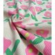 Tissu maille côtelé - Fleur Pop Rose