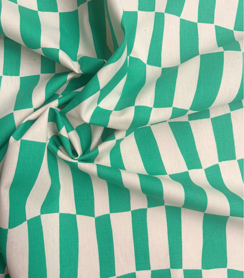 Tissu popeline - Warped Tiles Green