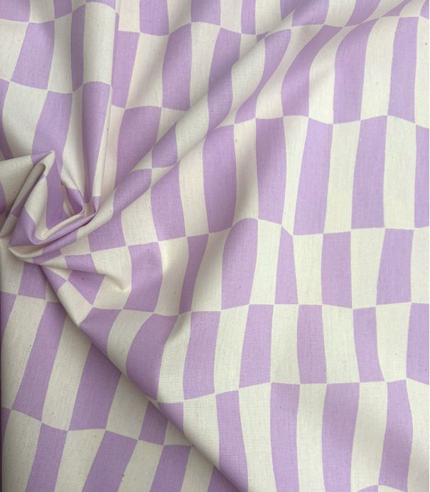 Tissu popeline - Warped Tiles Lilac