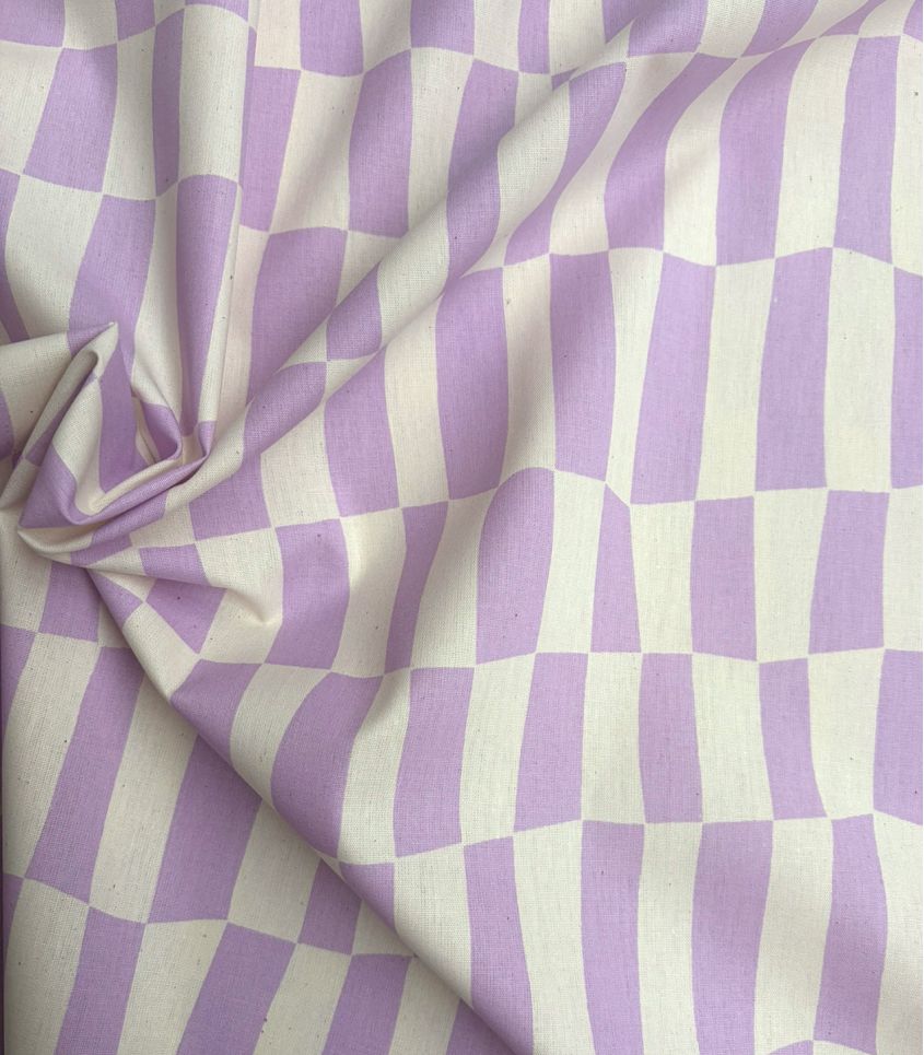 Tissu popeline - Warped Tiles Lilac
