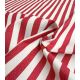Tissu jean rayé- Rouge