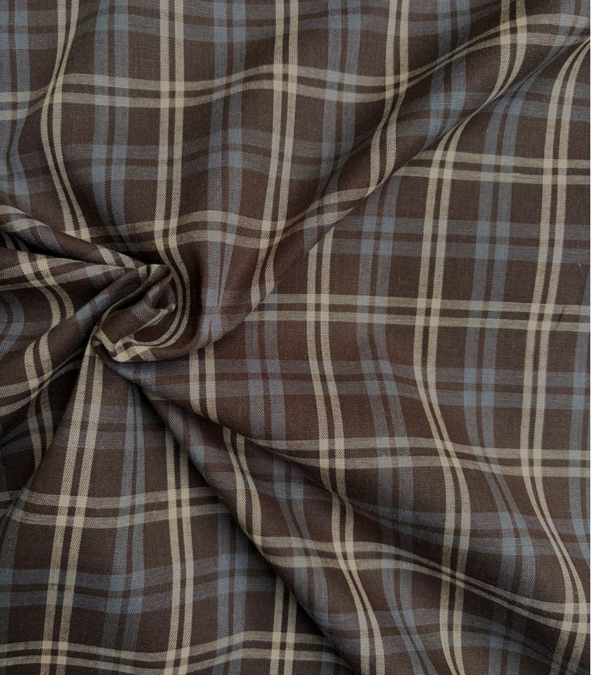 Tissu coton bio - Carreaux choco