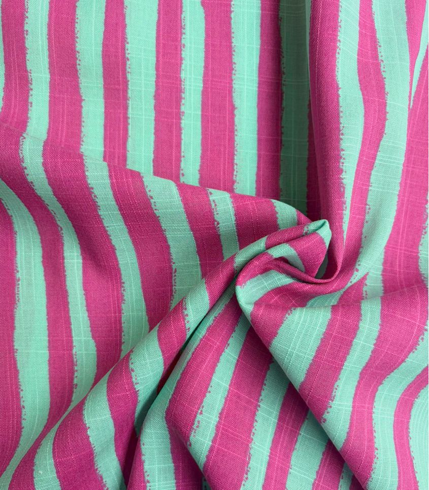Tissu Coton viscose Stripes - Fuchsia
