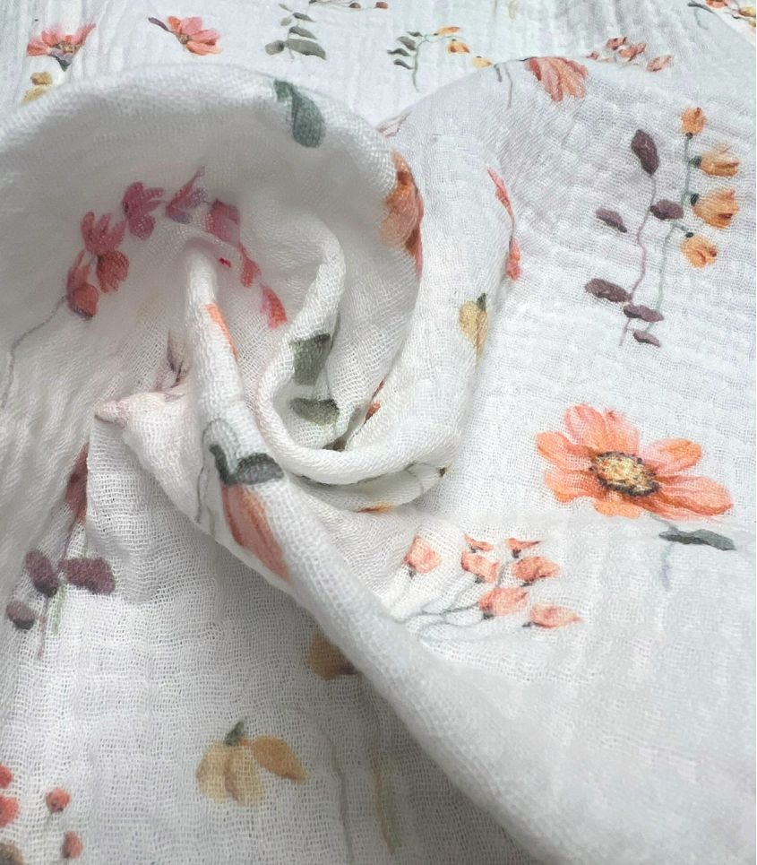 Double gaze imprimée - Fleurs des champs