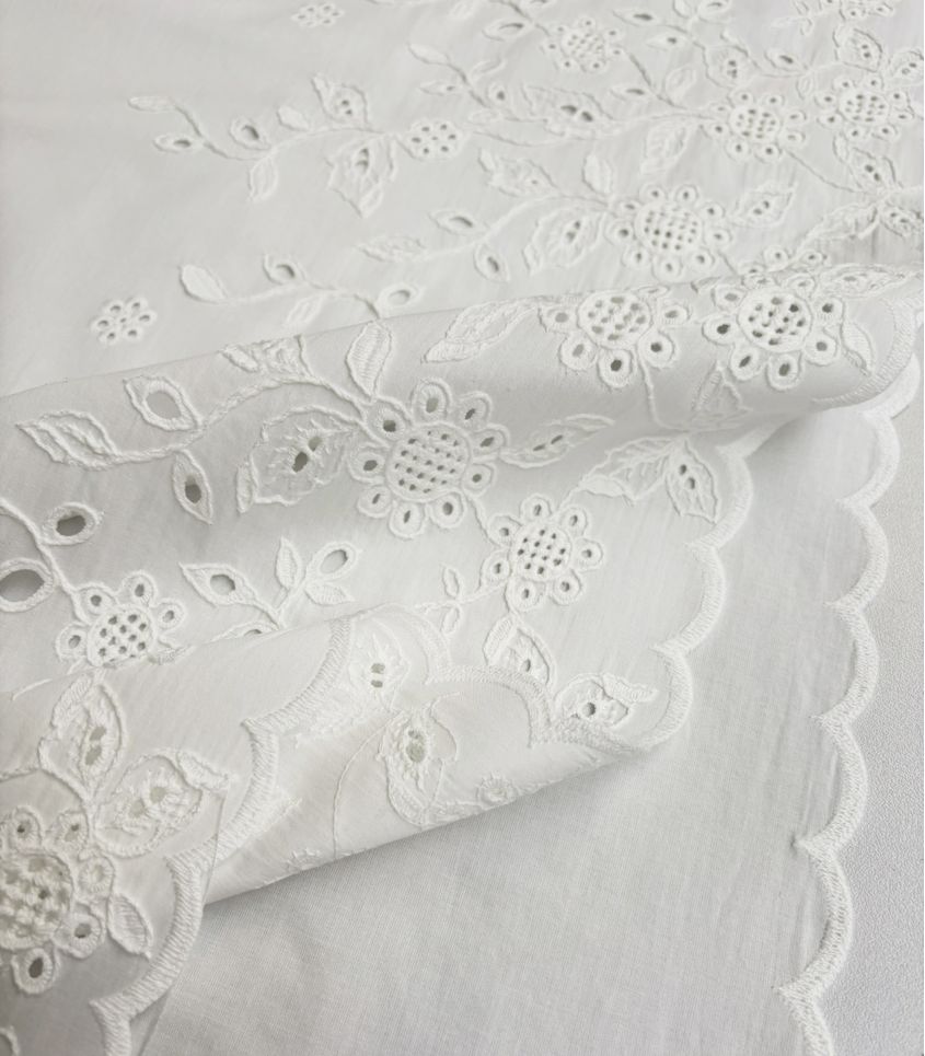 Tissu voile de coton festonné - Lisbeth