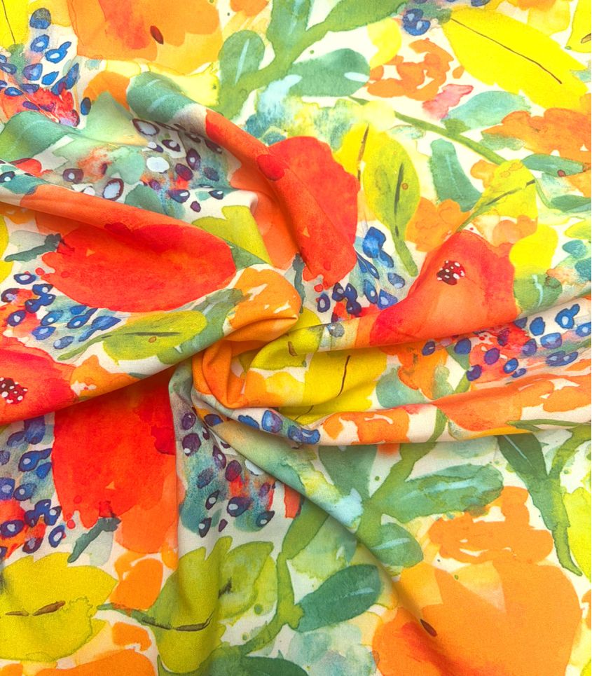 Tissu viscose - Fleurs Solaires