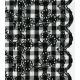 Tissu coton festonné - Vichy Noir & Broderie