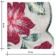 Tissu lin viscose festonné - Fleurs brodées cerise