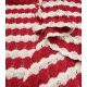 Tissu maille fantaisie rayée - Cerise