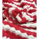 Tissu maille fantaisie rayée - Cerise