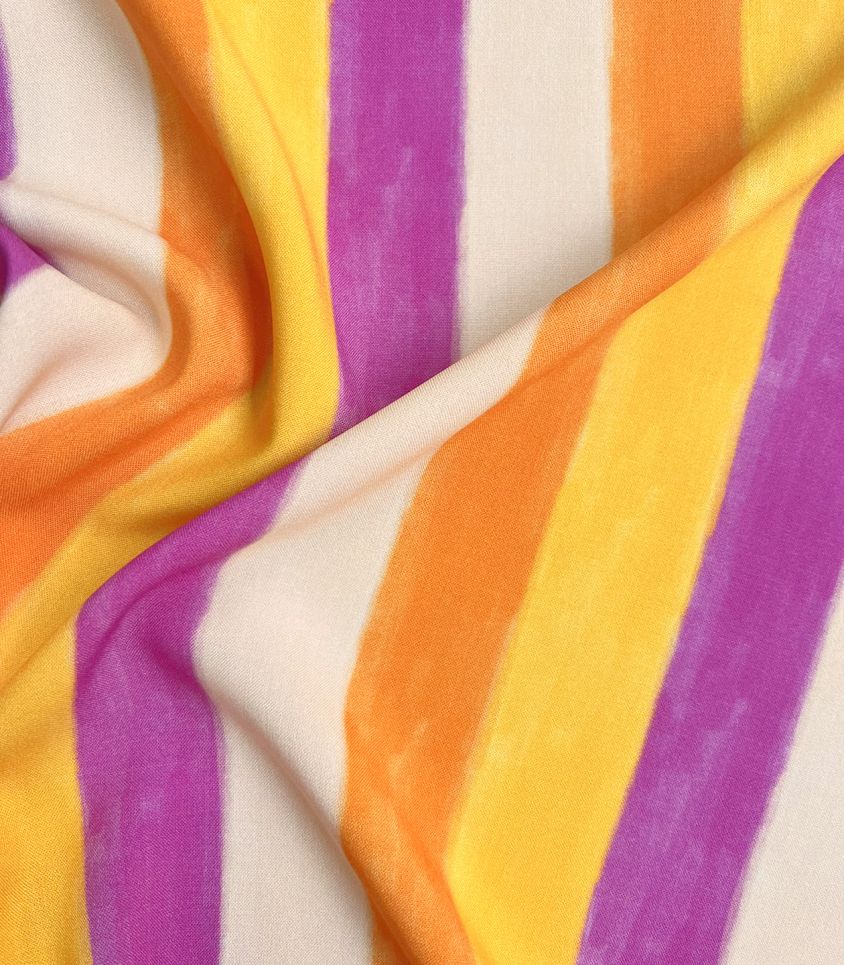 Coupon viscose - Rayures du Soleil