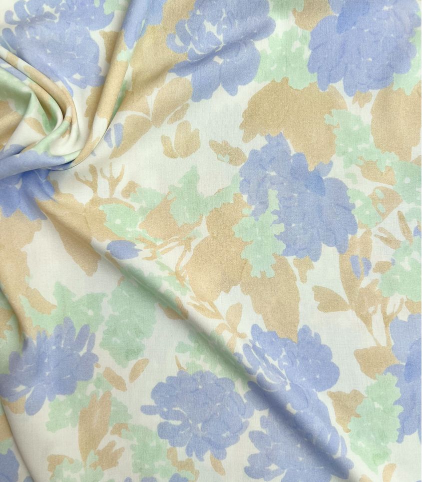 Coupon viscose - Pivoines Céleste