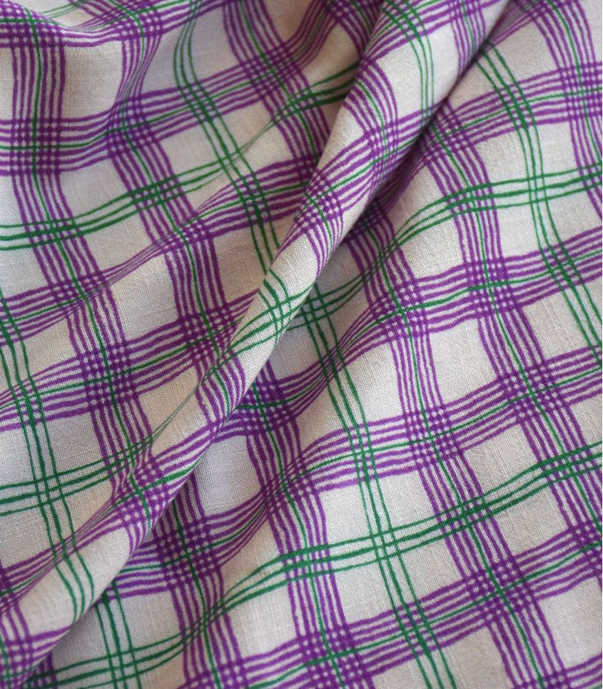 Coupon viscose - Harry's checks Purple