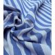 Tissu coton lavé - Rayures Azur