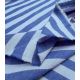 Tissu coton lavé - Rayures Azur