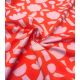 Tissu jersey coton - Fleurs Naïves vermillon