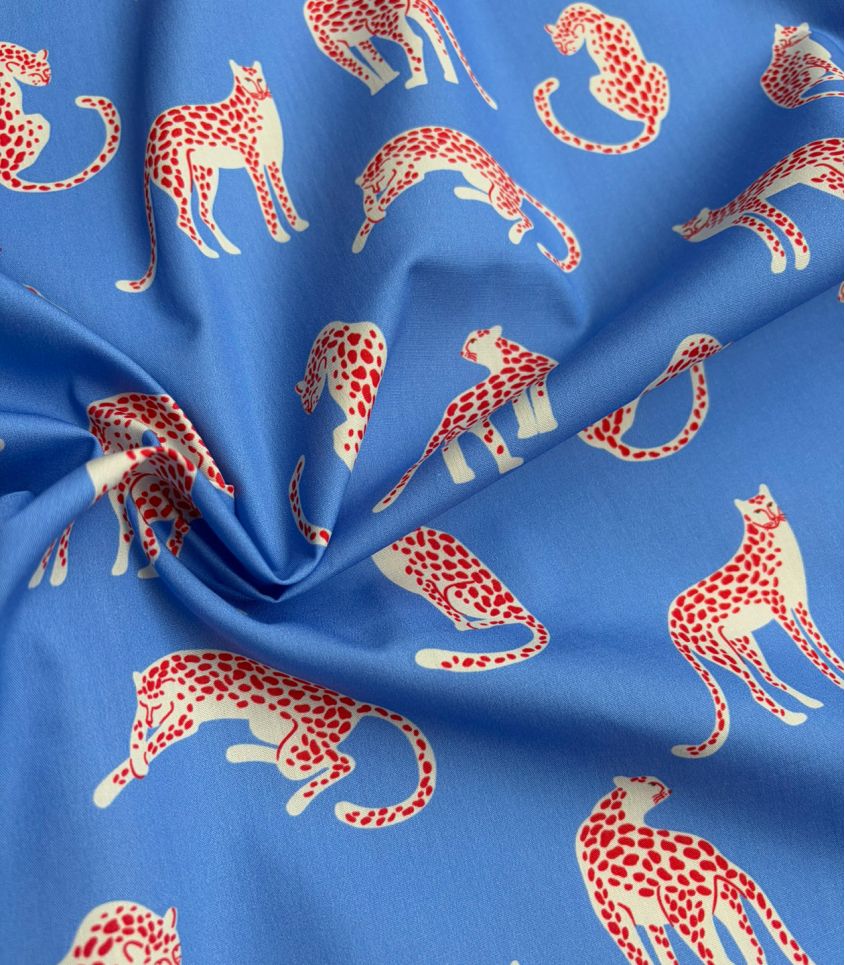 Tissu popeline Jaguar - Azur