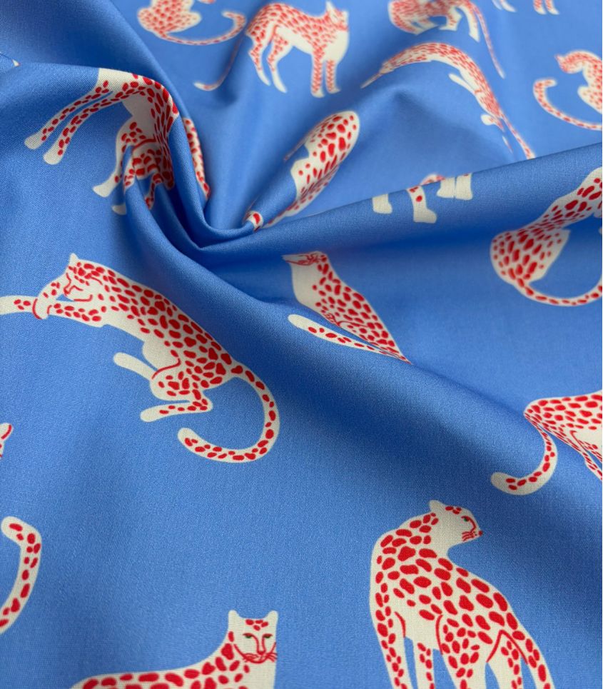 Tissu popeline Jaguar - Azur Tissu popeline Jaguar - Azur