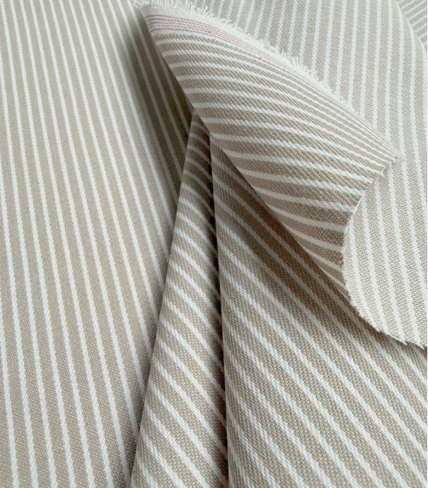 Tissu coton - Rayure Oshkosh - Beige