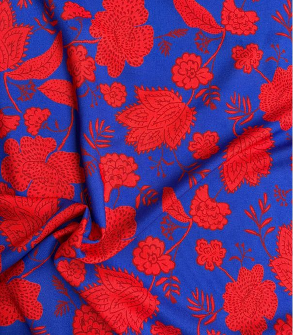 Tissu viscose Khimsar - Bleu Rouge