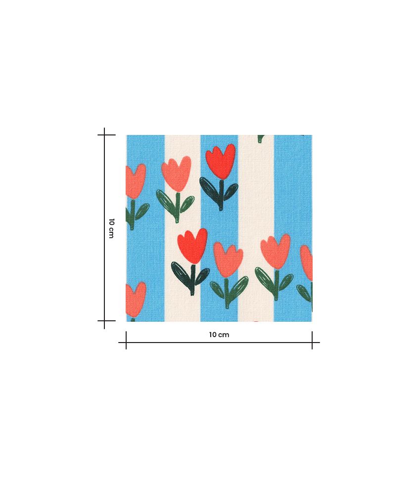 Tissu coton Tulipes and Stripes Tissu coton Tulipes and Stripes