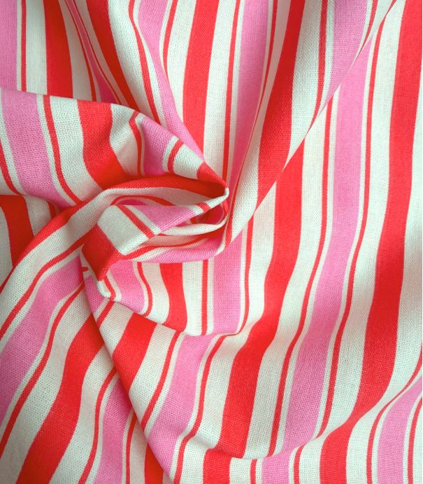 Tissu coton - Rayures Diabolo grenadine
