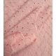 Tissu broderie anglaise festonnée - Pâquerette Rose thé