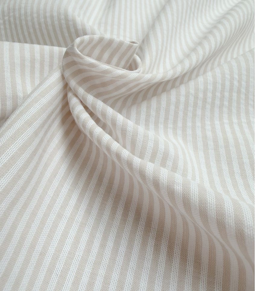 Tissu coton seersucker - Sand Tissu coton seersucker - Sand