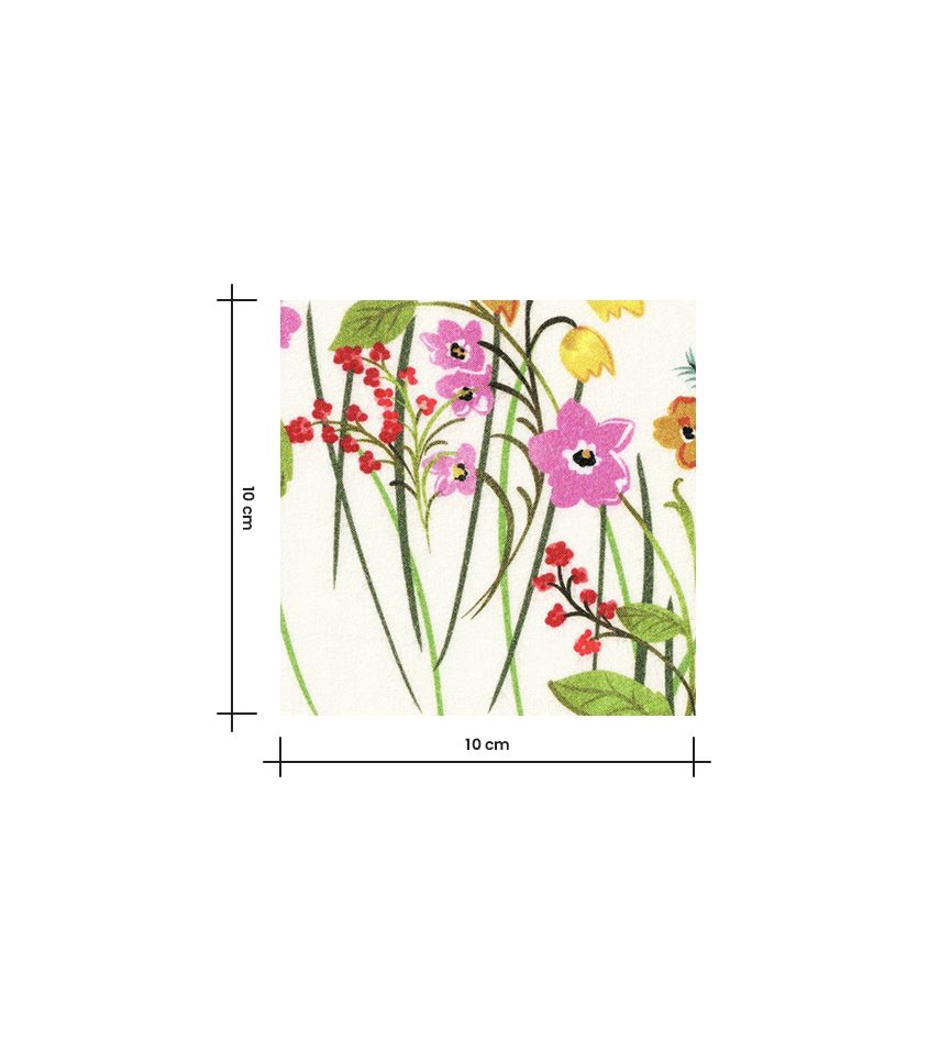 Tissu satin viscose - Jardin champêtre Tissu satin viscose - Jardin champêtre