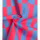 Tissu canvas damier - Azur Fuchsia