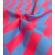 Tissu canvas damier - Azur Fuchsia